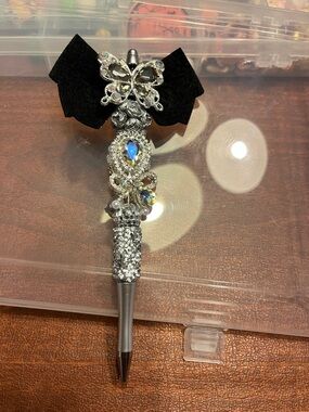 Crystal Butterfly Decorative Ballpoint Pen - Silver